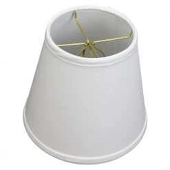 Fenchel Shades 5 in. Top Diameter x 8 in. Bottom Diameter x 7 in. Slant Empire Lamp Shade - Linen White by FenchelShades.com