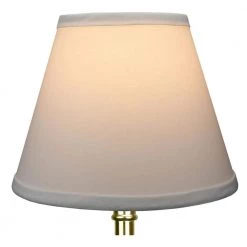Fenchel Shades 5 in. Top Diameter x 9 in. Bottom Diameter x 7 in. Slant, Empire Lamp Shade - Linen White by FenchelShades.com -AMAX LIGHTING Shop white brass fenchelshades com lamp shades 5 9 7 bbr l whi 4f 1000