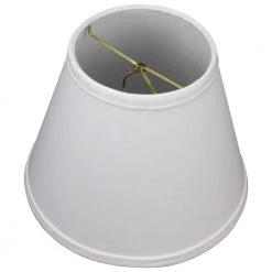 Fenchel Shades 5 in. Top Diameter x 9 in. Bottom Diameter x 7 in. Slant, Empire Lamp Shade - Linen White by FenchelShades.com