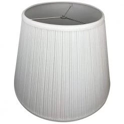 11 in. Top Diameter x 18 in. Bottom Diameter x 13 in. Slant Pleated Mushroom White Empire Lamp Shade by FenchelShades.com