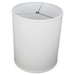 14 in. Top Diameter x 14 in. Bottom Diameter x 18 in. Height Linen White Drum Lamp Shade by FenchelShades.com
