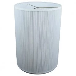 14 in. Top Diameter x 14 in. Bottom Diameter x 20 in. Height Pleated Mushroom White Drum Lamp Shade by FenchelShades.com