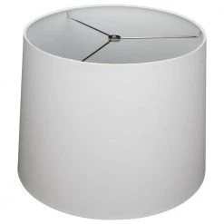 14 in. Top Diameter x 16 in. Bottom Diameter x 12 in. Slant Linen White Empire Lamp Shade by FenchelShades.com