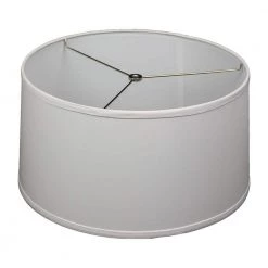 17 in. W x 9 in. H White/Nickel Hardware Drum Lamp Shade by FenchelShades.com