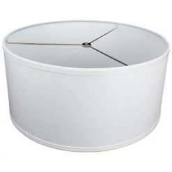 17 in. Top Diameter x 17 in. Bottom Diameter x 8 in. H Linen White Drum Lamp Shade by FenchelShades.com