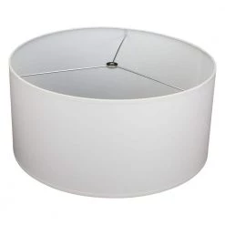 17 in. Top Diameter x 17 in. Bottom Diameter x 8 in. H Linen White Drum Lamp Shade by FenchelShades.com