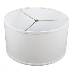 17 in. Top Diameter x 17 in. Bottom Diameter x 9 in. H Linen White Drum Lamp Shade by FenchelShades.com