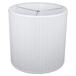 Fenchel Shades 18 in. Top Diameter x 18 in. Bottom Diameter x 18 in. Height Drum Lamp Shade - Pleated Mushroom White by FenchelShades.com