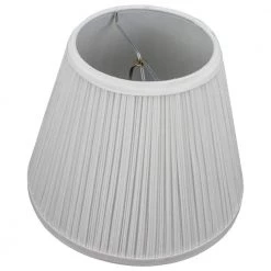 5 in. Top Diameter x 9 in. Bottom Diameter x 7 in. Slant Pleated Mushroom White Empire Lamp Shade by FenchelShades.com