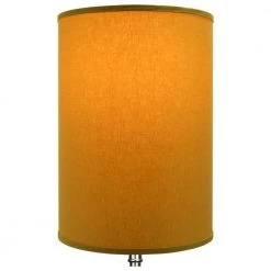 14 in. Top Diameter x 14 in. Bottom Diameter x 20 in. Height Linen Curry Drum Lamp Shade by FenchelShades.com -AMAX LIGHTING Shop yellow nickel fenchelshades com lamp shades 14 14 20 w l cur 4f 1000